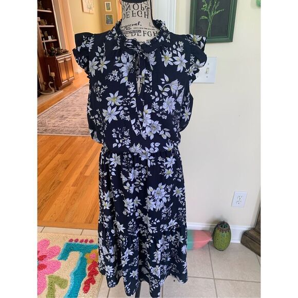 Banana Republic Ruffle Neck Midi - Picture 1 of 9